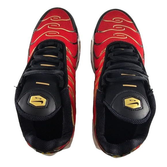 Nike Air Max Plus Red Gold Black Sneaker Running Shoes Women's Size 5.5 - Picture 5 of 16